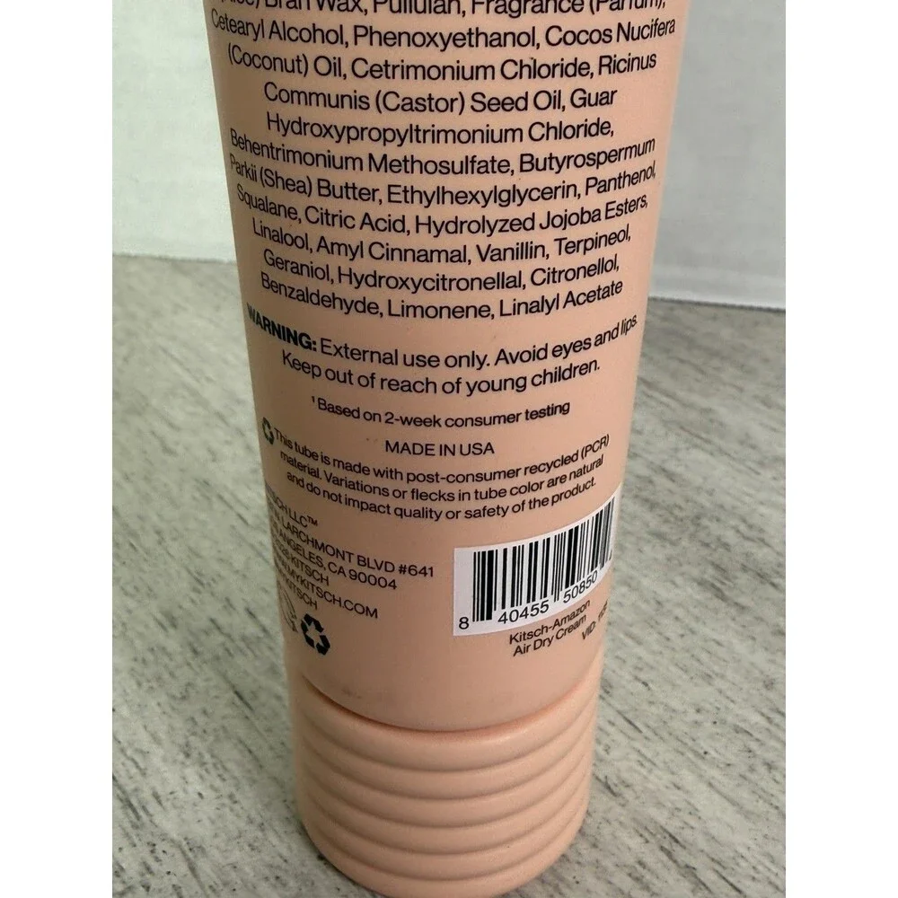 Kitsch Smoothing Air Dry Cream With Castor Oil & Coconut Oil 5.3 Oz 157mL Sealed